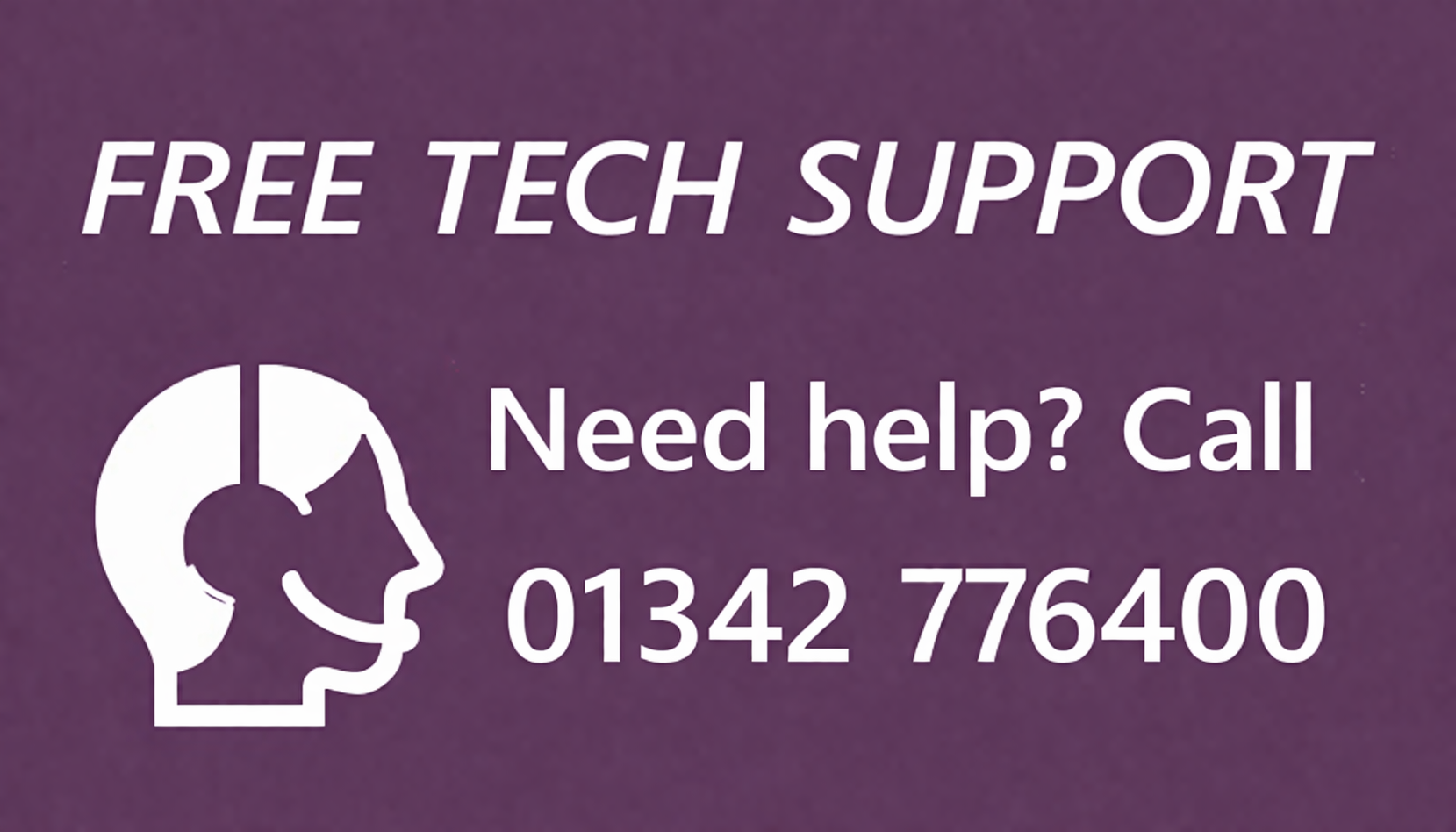 Free technical support 01342 717982