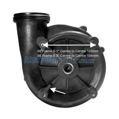 2.5hp 56 Frame (6.1") Aqua-flo XP2e Wet End