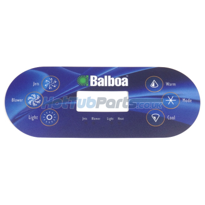 Balboa VL600S Panel Overlay - 1 Pump + Air