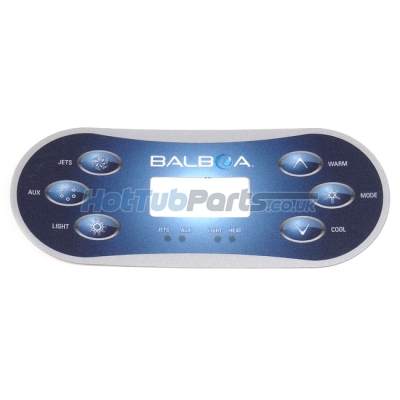 Balboa VL600S Panel Overlay - 1 Pump + Aux