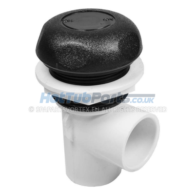 1 inch Waterway On/Off Valve, 5-Scallop, Black