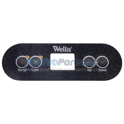 Wellis Spas Control Panel Overlay (1 Pump)